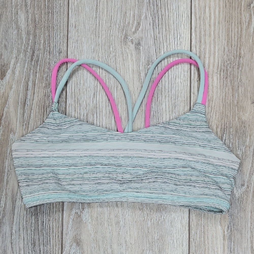 Ivivva By Lululemom Aqua and Pink Sports Bra